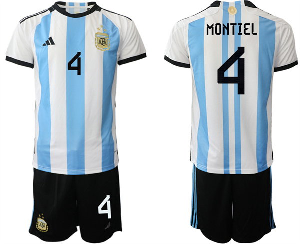 Argentina 4 MONTIEL 2022-2023 Home jerseys Suit