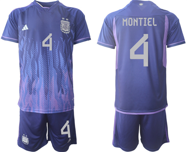 Argentina 4 MONTIEL 2022-2023 away jerseys Suit