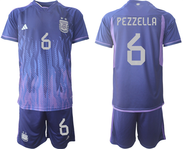 Argentina 6 PEZZELLA 2022-2023 away jerseys Suit