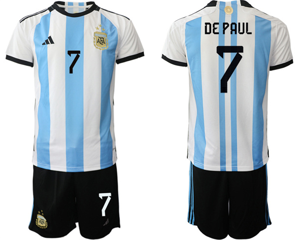 Argentina 7 DE PAUL 2022-2023 Home jerseys Suit