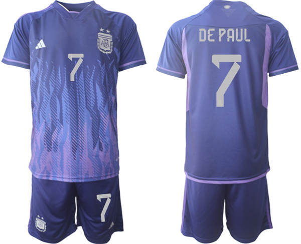 Argentina 7 DE PAUL 2022-2023 away jerseys Suit