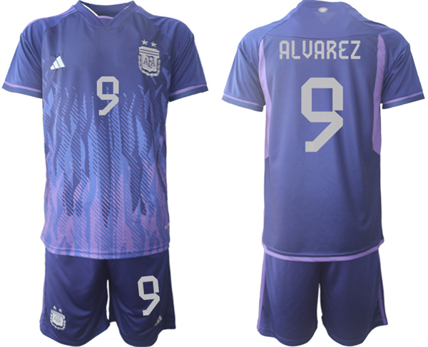 Argentina 9 ALVAREZ 2022-2023 away jerseys Suit