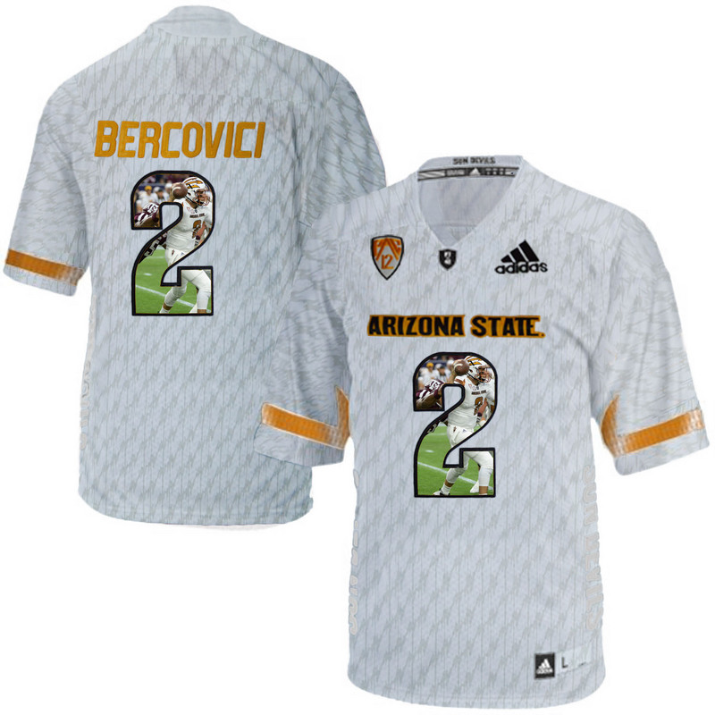 Arizona State Sun Devils 2 Mike Bercovici Ice Team Logo Print College Football Jersey11