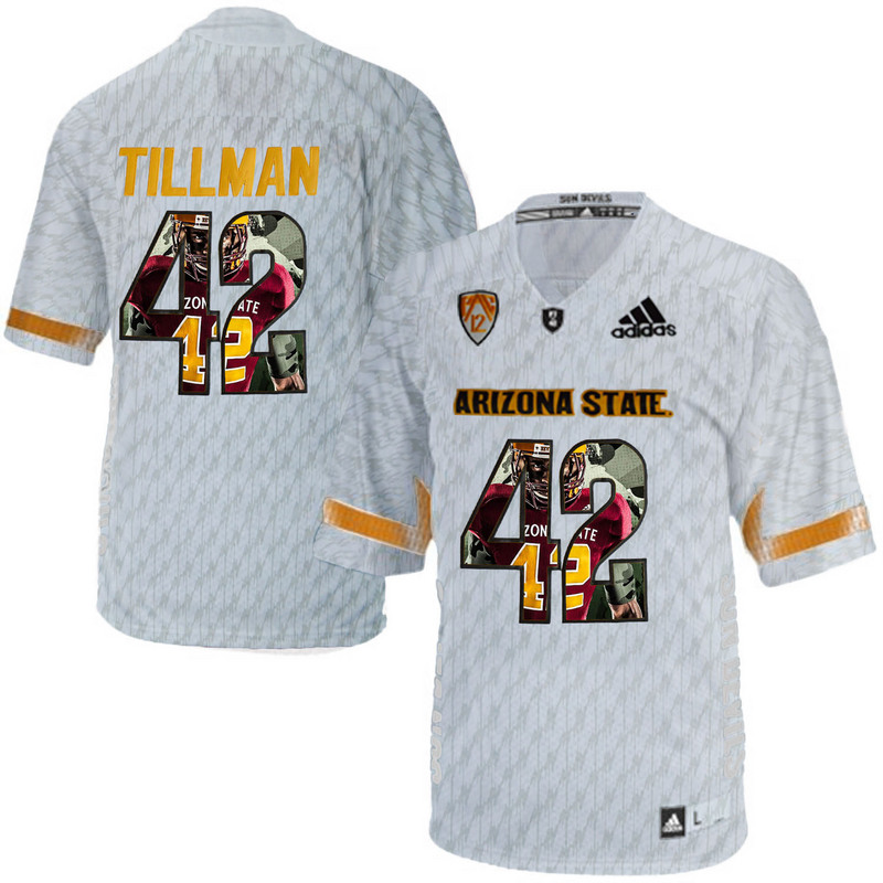 Arizona State Sun Devils 42 Pat Tillman Ice Team Logo Print College Football Jersey