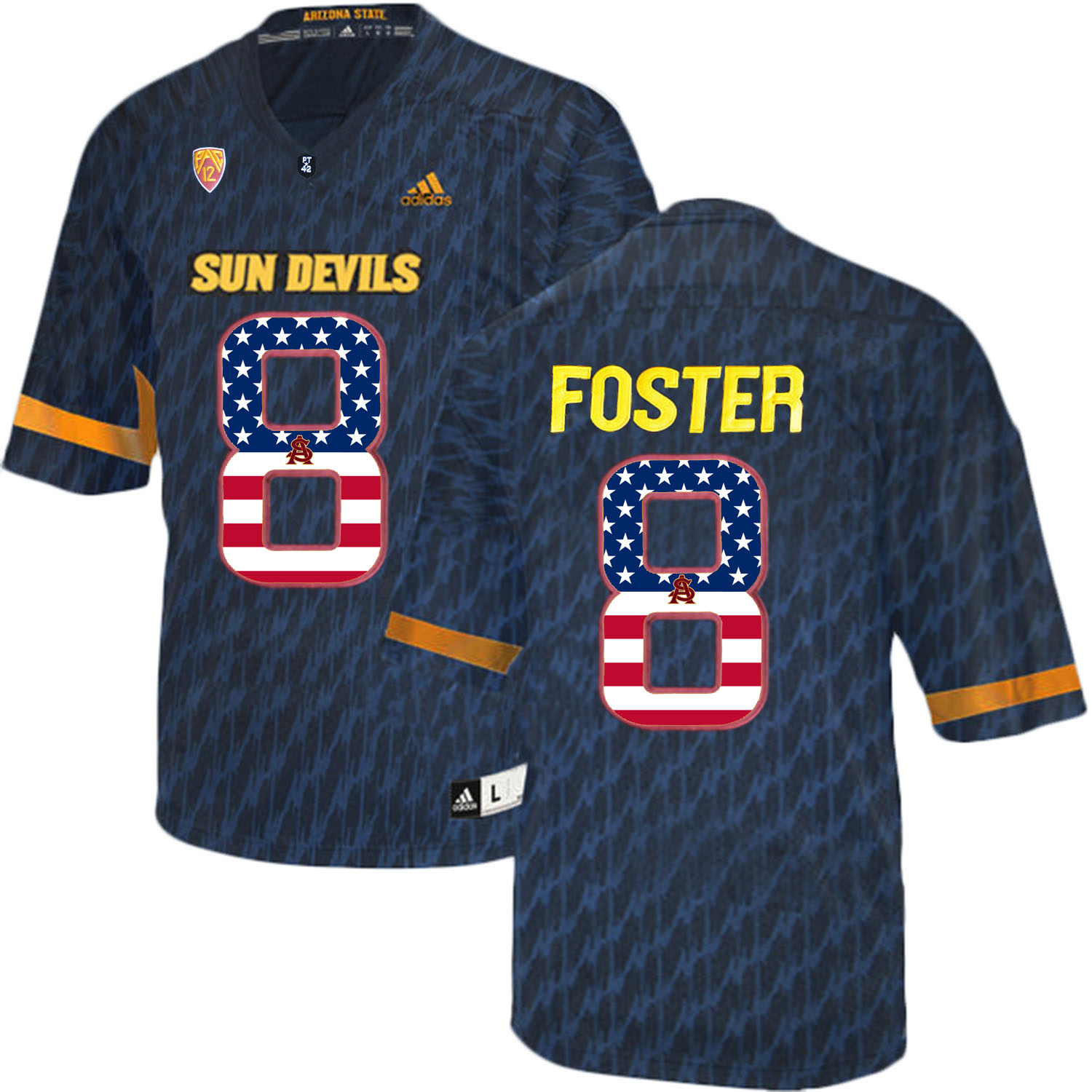 Arizona State Sun Devils 8 D.J. Foster Black College Football Jersey