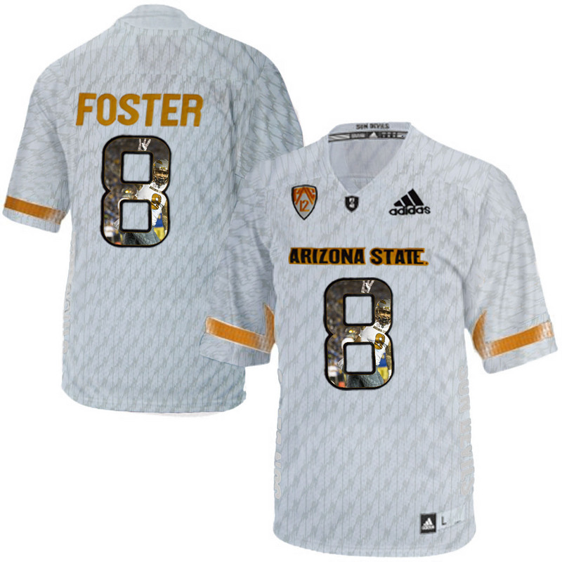 Arizona State Sun Devils 8 D.J. Foster Ice Team Logo Print College Football Jersey