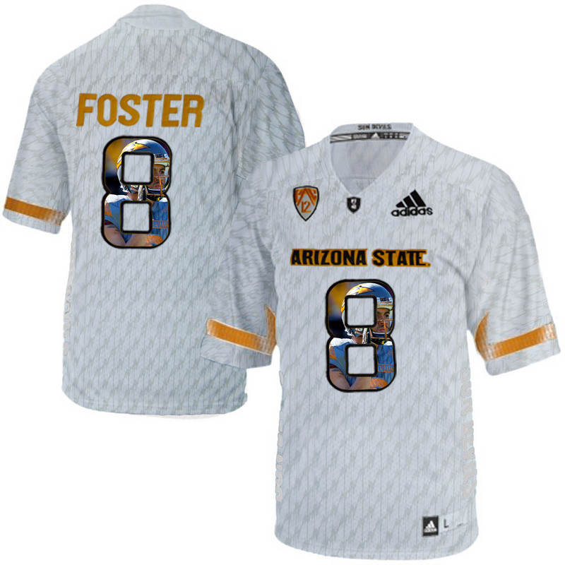 Arizona State Sun Devils 8 D.J. Foster Ice Team Logo Print College Football Jersey2