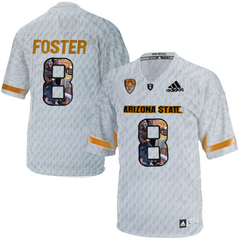 Arizona State Sun Devils 8 D.J. Foster Ice Team Logo Print College Football Jersey3