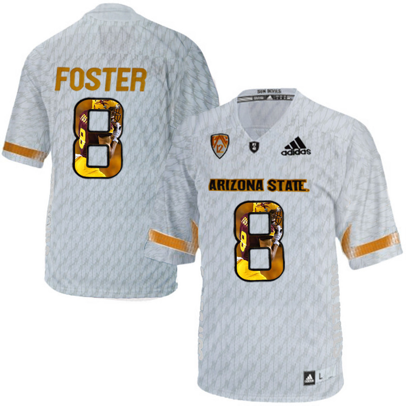 Arizona State Sun Devils 8 D.J. Foster Ice Team Logo Print College Football Jersey4