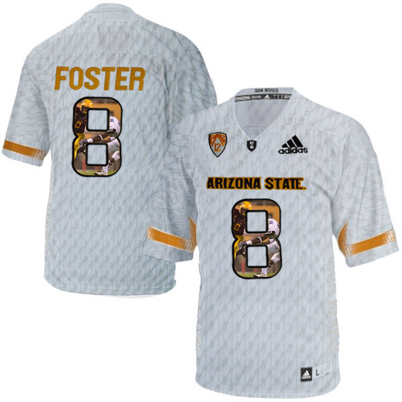 Arizona State Sun Devils 8 D.J. Foster Ice Team Logo Print College Football Jersey6