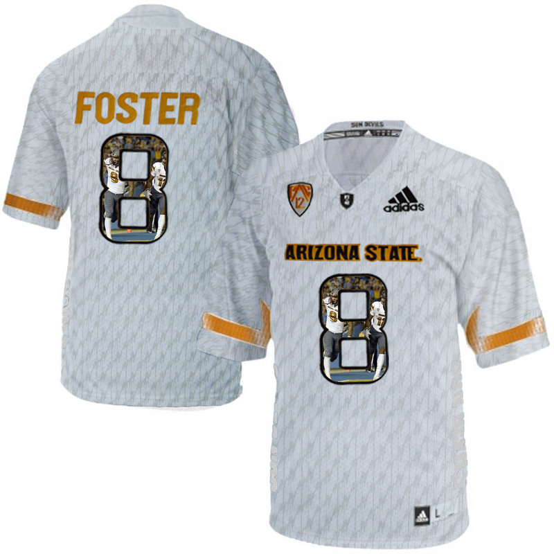 Arizona State Sun Devils 8 D.J. Foster Ice Team Logo Print College Football Jersey7