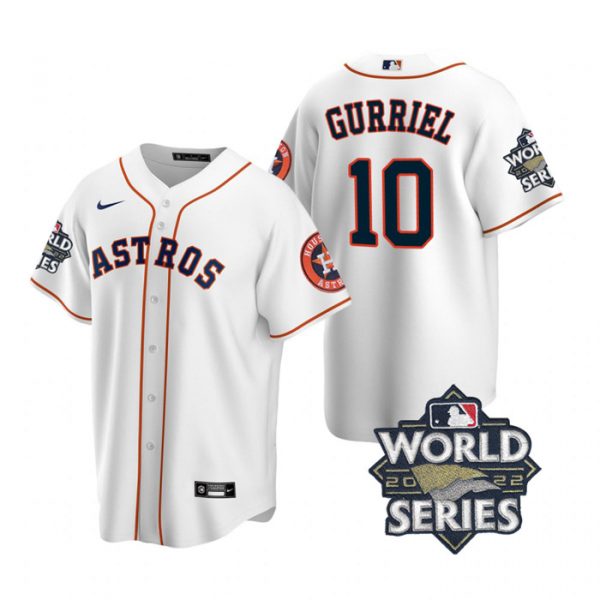 Astros 10 Yuli Gurriel White Nike 2022 World Series Cool Base Jersey