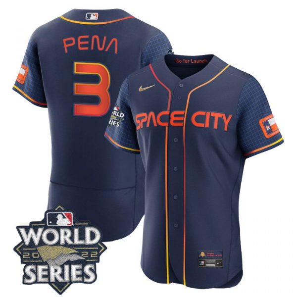 Astros 3 Jeremy Pena Navy Nike 2022 World Series City Connect Flexbase Jersey