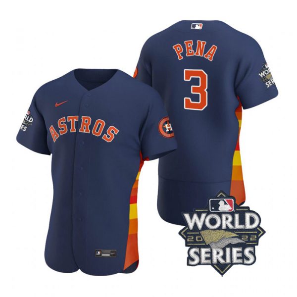 Astros 3 Jeremy Pena Navy Nike 2022 World Series Flexbase Jersey