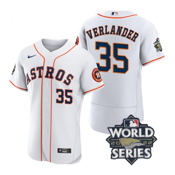 Astros 35 Justin Verlander White Nike 2022 World Series Flexbase Jersey