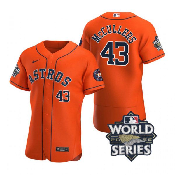 Astros 43 Lance Mccullers Orange Nike 2022 World Series Flexbase Jersey