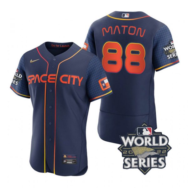 Astros 88 Phil Maton Navy Nike 2022 World Series City Connect Flexbase Jersey