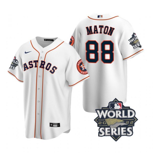 Astros 88 Phil Maton White Nike 2022 World Series Cool Base Jersey