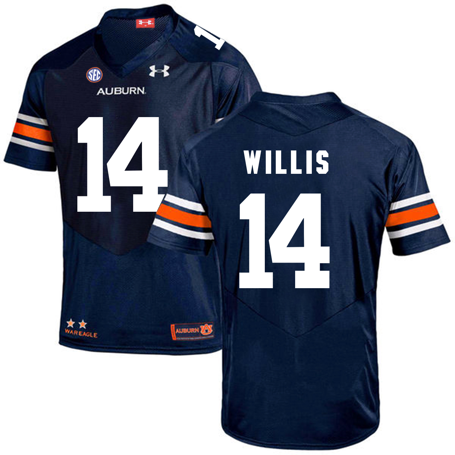 Auburn Tigers 14 Malik Willis Navy College Football Jersey