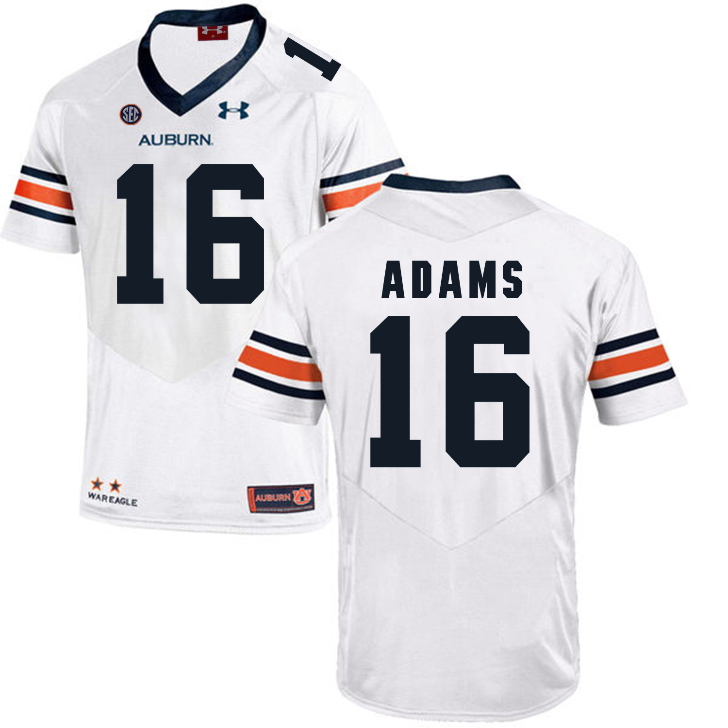 Auburn Tigers 16 Devin Adams White College Football Jersey