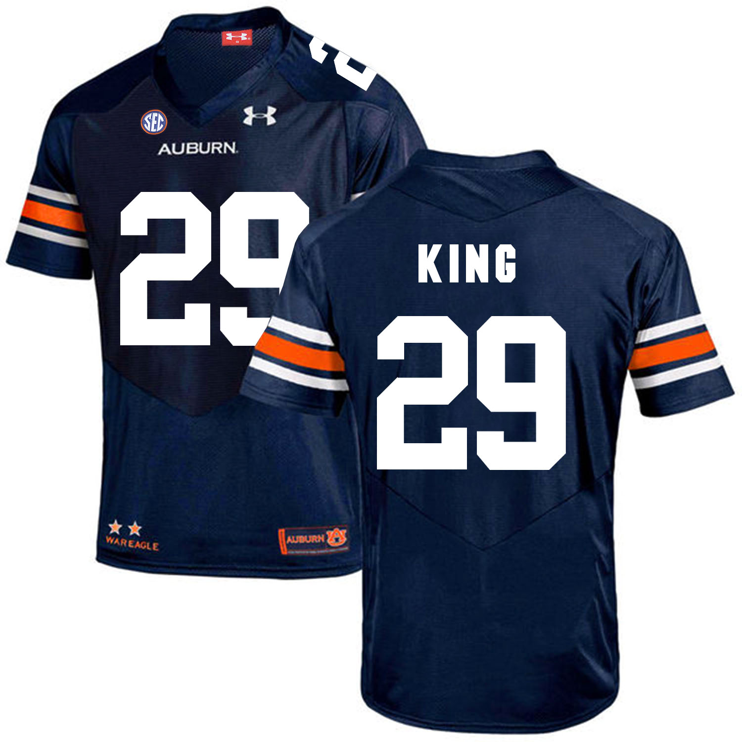 Auburn Tigers 29 Brandon King Navy College Football Jersey