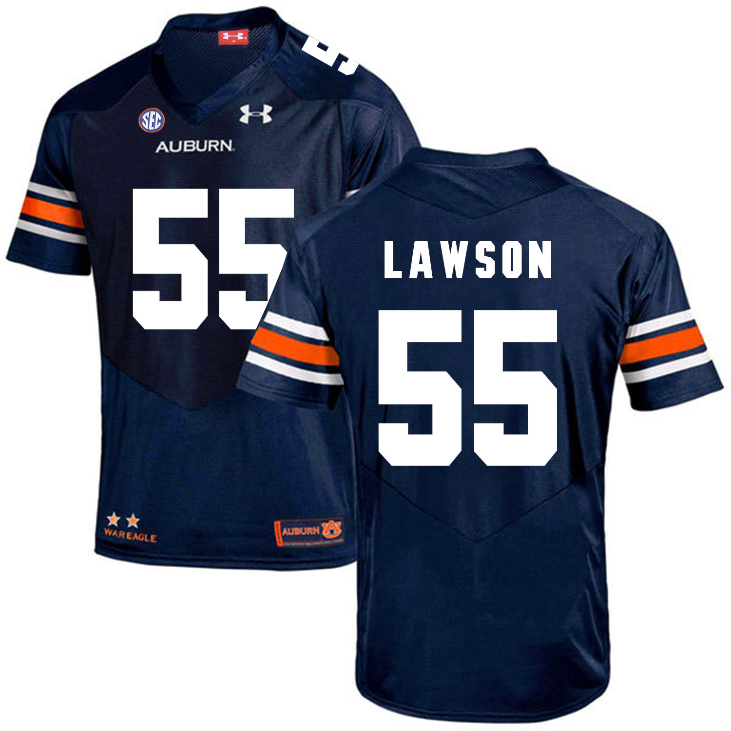 Auburn Tigers 55 Carl Lawson Navy College Football Jersey