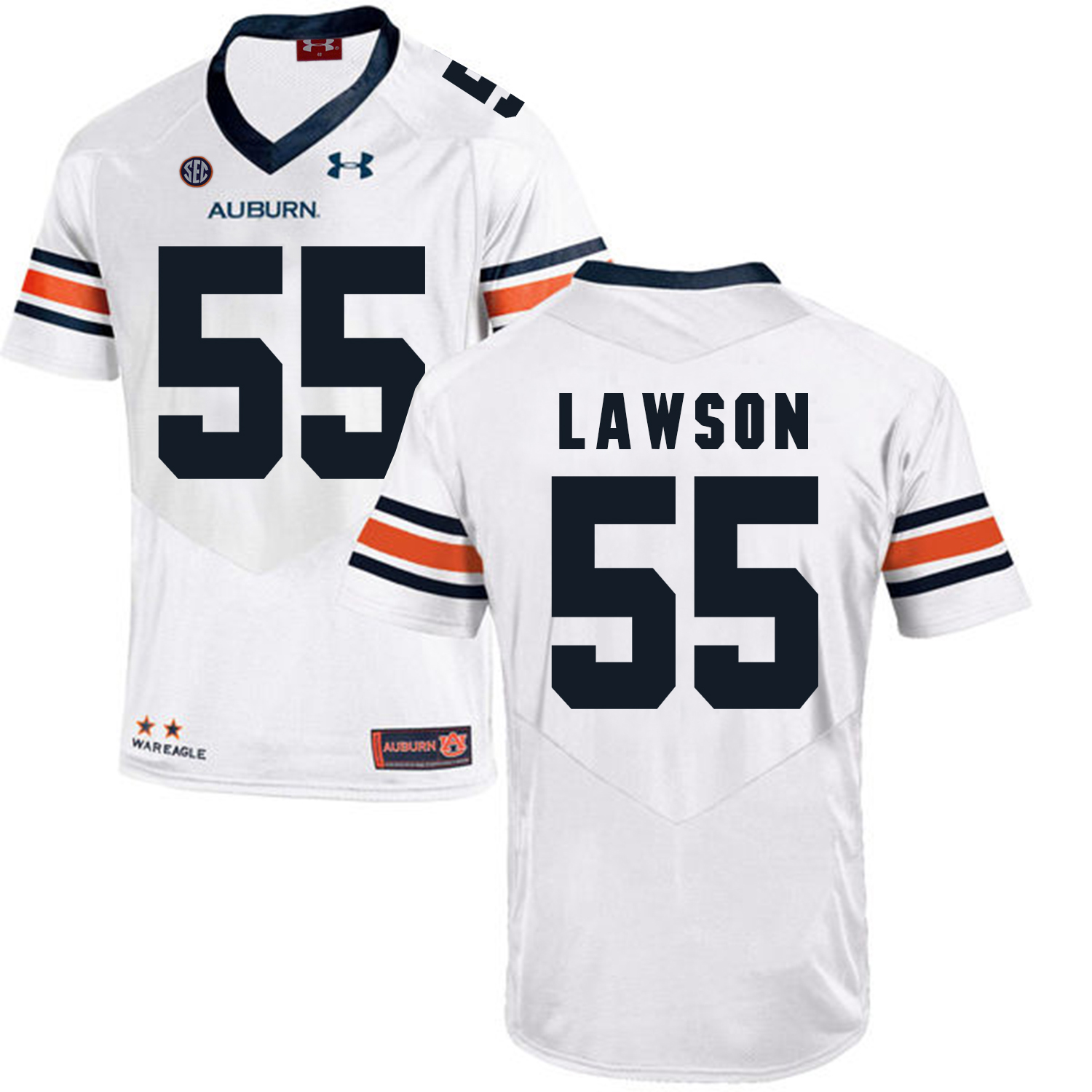 Auburn Tigers 55 Carl Lawson White College Football Jersey