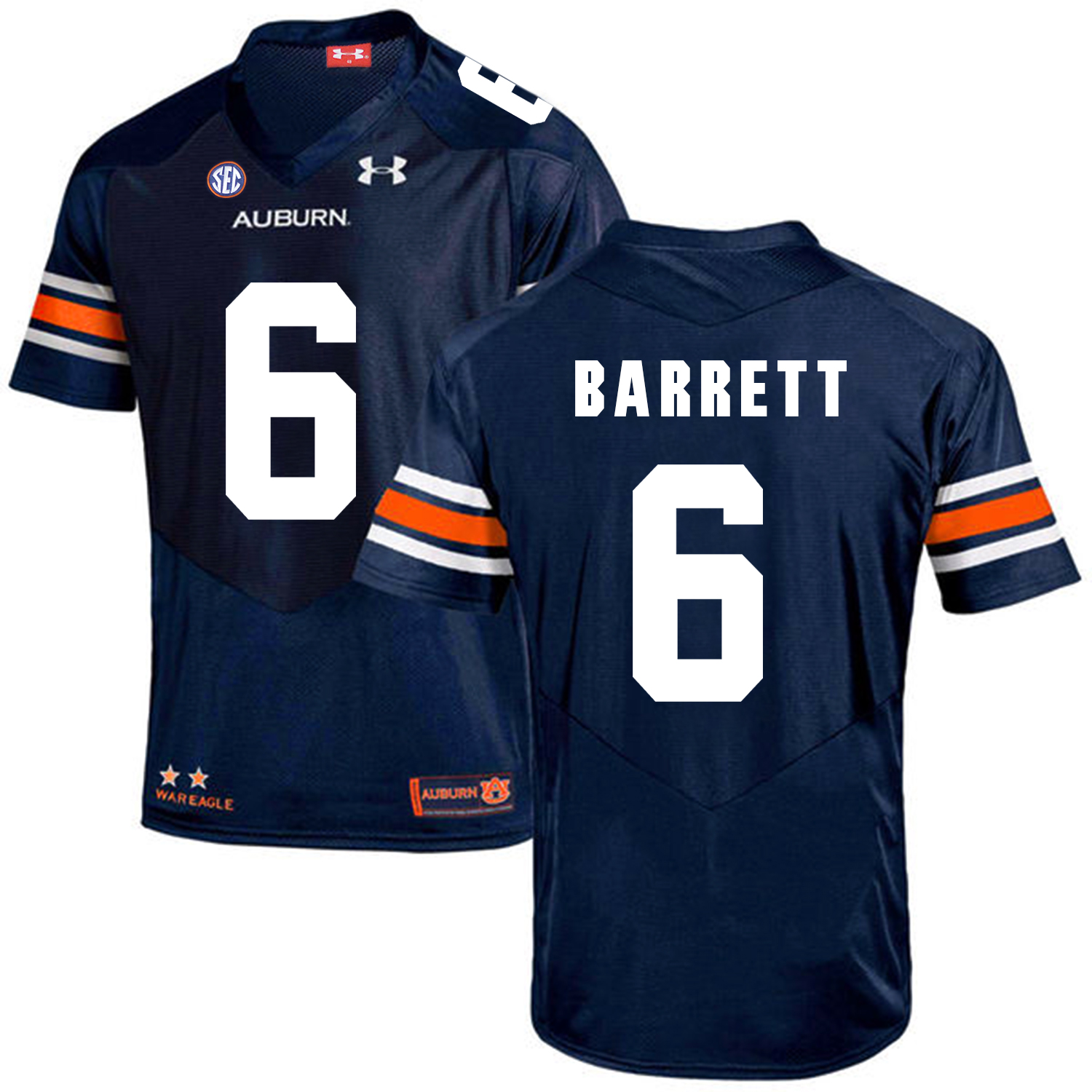 Auburn Tigers 6 Devan Barrett Navy College Football Jersey