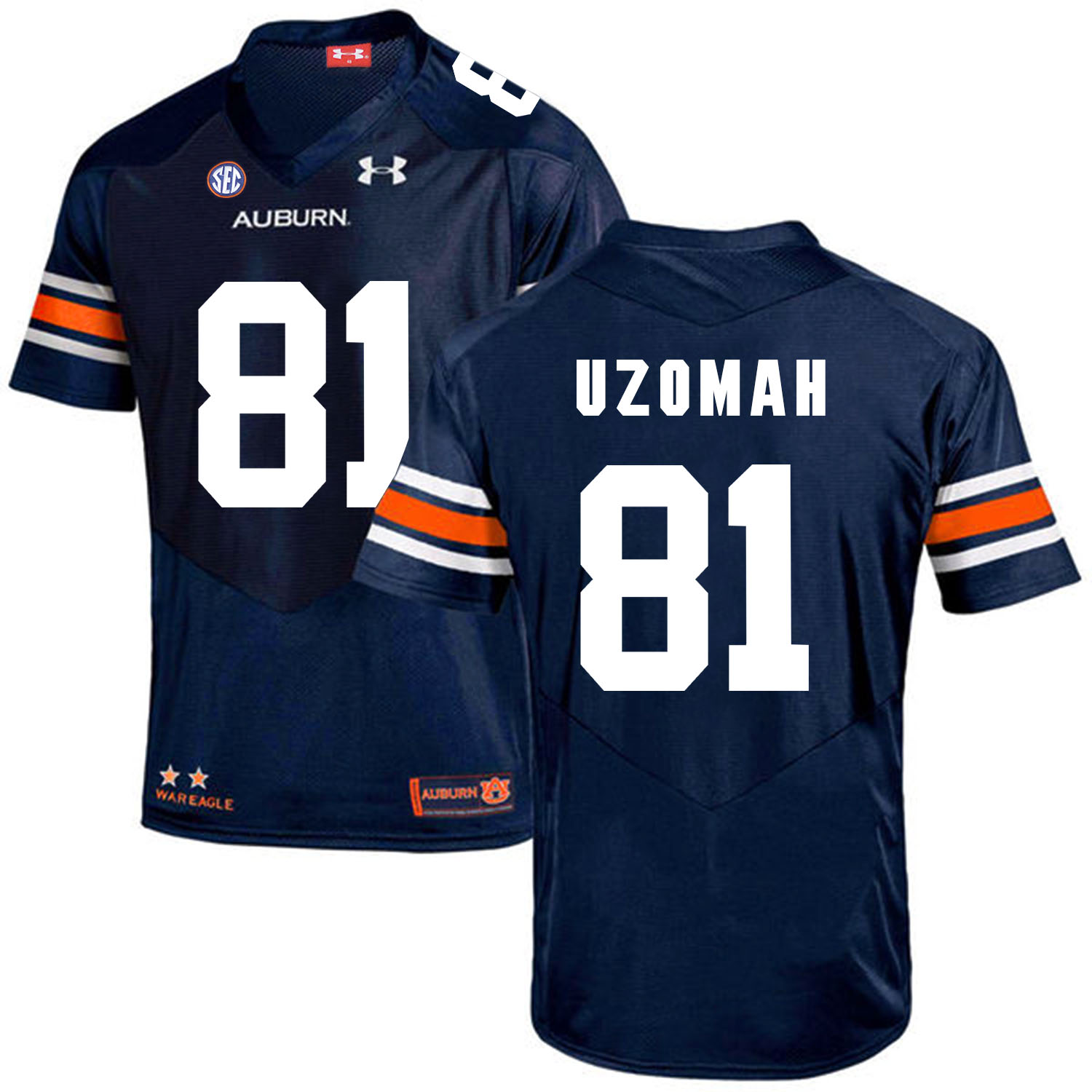 Auburn Tigers 81 C.J. Uzomah Navy College Football Jersey