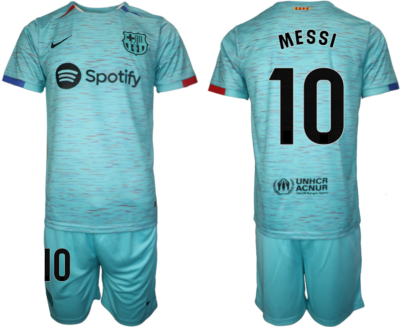 Barcelona away 10# MESSI  Blue 2023-24 Suite Soccer Jerseys