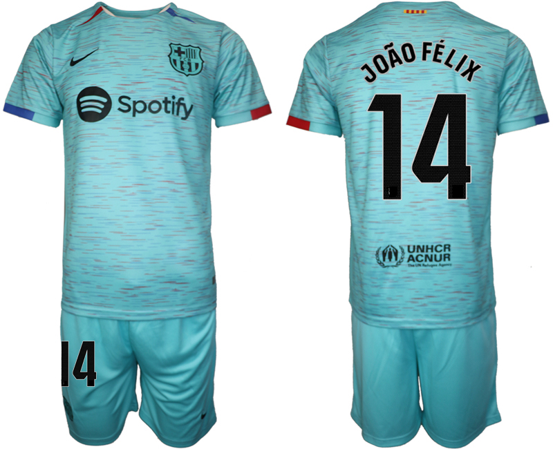 Barcelona away 14# JOAO FELIX Blue 2023-24 Suite Soccer Jerseys