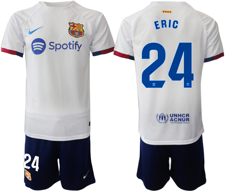 Barcelona away 24# ERIC White 2023-24 Suite Soccer jerseys