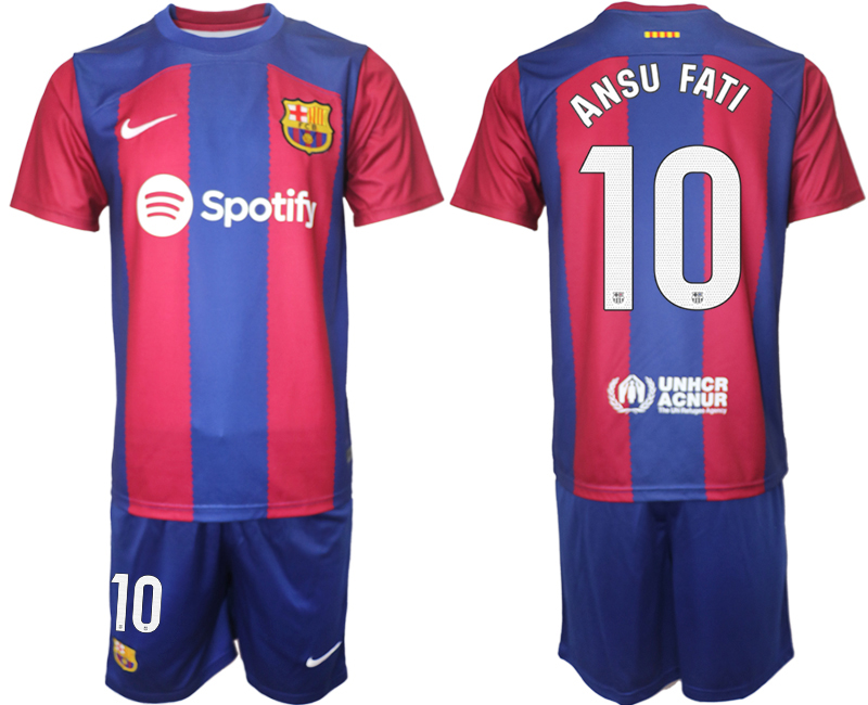 Barcelona home 10# ANSU FATI 2023-24 Suite Soccer jerseys