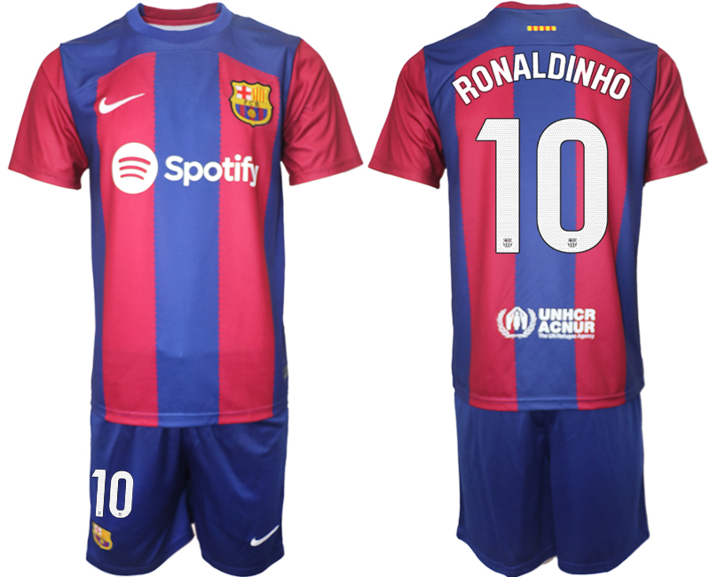 Barcelona home 10# RONALDINHO 2023-24 Suite Soccer jerseys