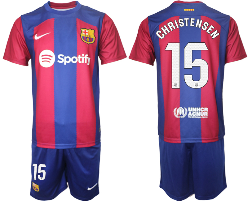 Barcelona home 15# CHRISTENSEN 2023-24 Suite Soccer jerseys