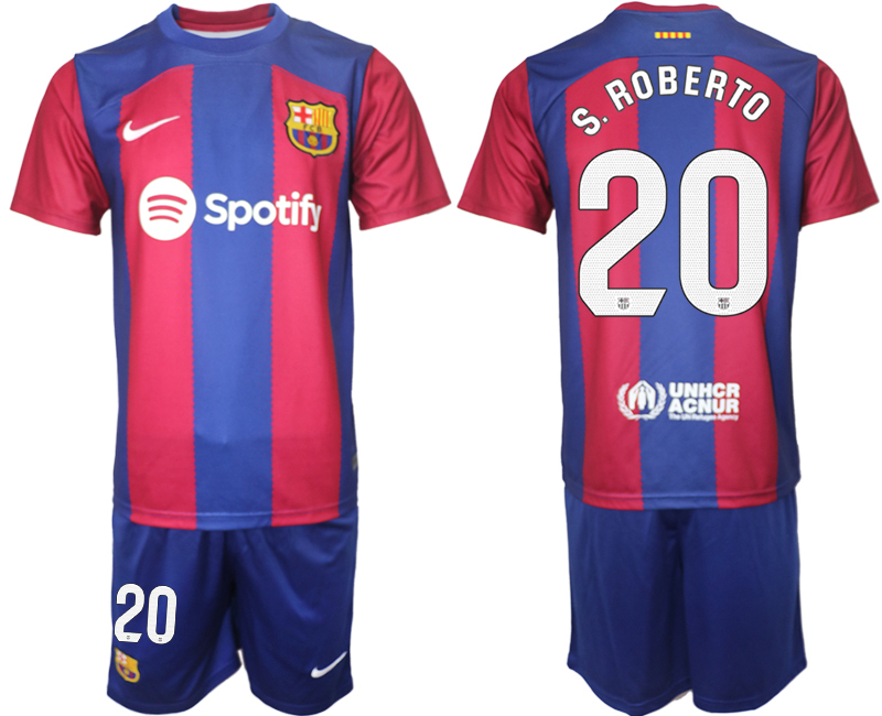 Barcelona home 20# S.ROBERTO 2023-24 Suite Soccer jerseys