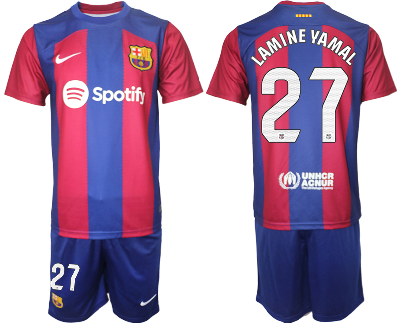 Barcelona home 27# LAMINE YAMAL 2023-24 Suite Soccer jerseys