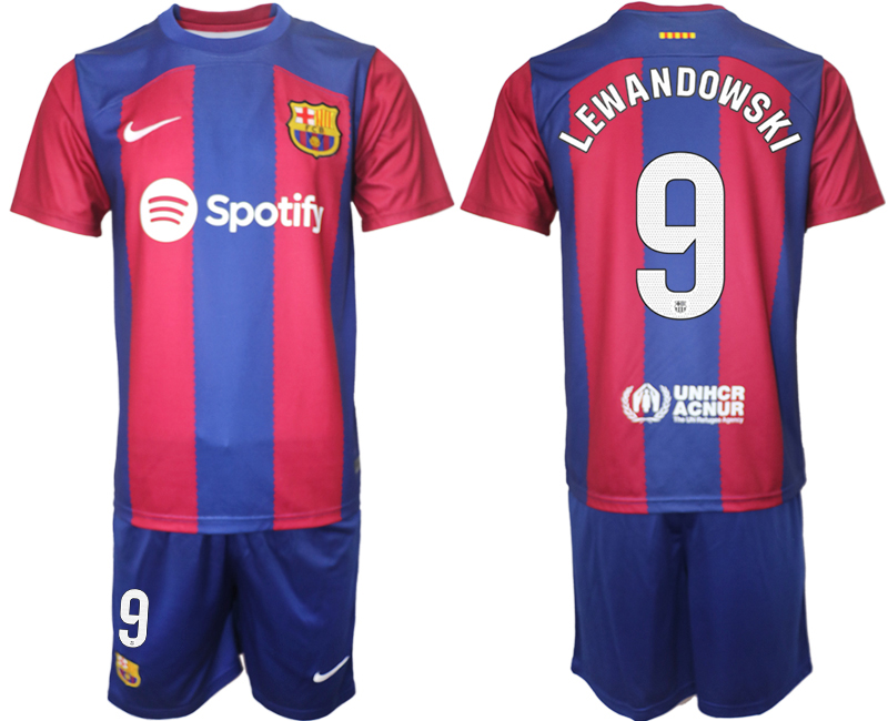 Barcelona home 9# LEWANDOWSKI 2023-24 Suite Soccer jerseys