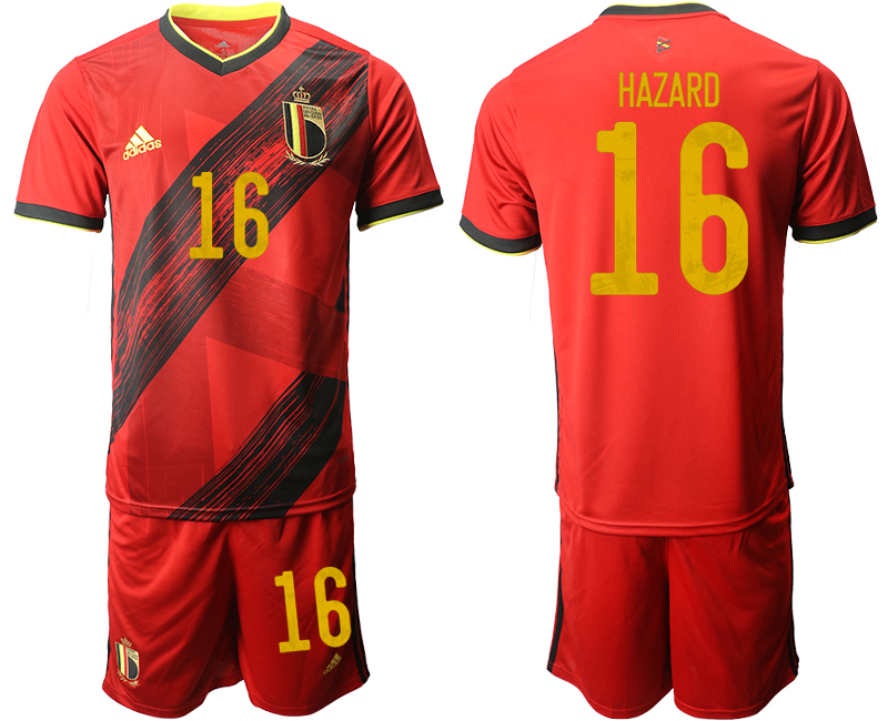 Belgium-16-HAZARD-Home-UEFA-Euro-2020-Soccer-Jersey