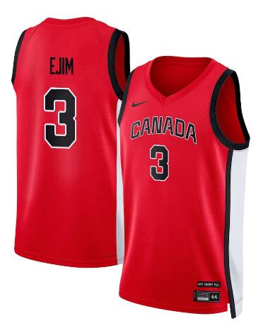 TeamCanada Basketball Melvin Ejim 3 Men’s National Team 2024 Swingman Fan Support Team Jersey – Red