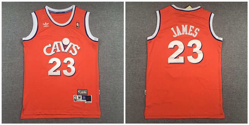 Cavaliers 23 Lebron James Orange Hardwood Classics Jersey