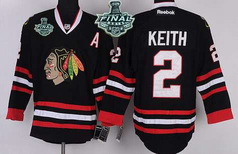 Youth Chicago Blackhawks #2 Duncan Keith 2015 Stanley Cup Black Jersey