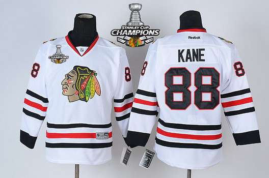 Chicago Blackhawks #88 Patrick Kane White Kids Jersey W/2015 Stanley Cup Champion Patch