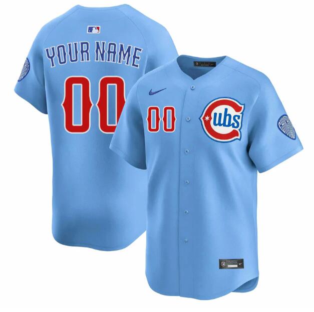 Men's Chicago Cubs Customized Blues Alternate Nike Vapor Limited Replica City Jersey