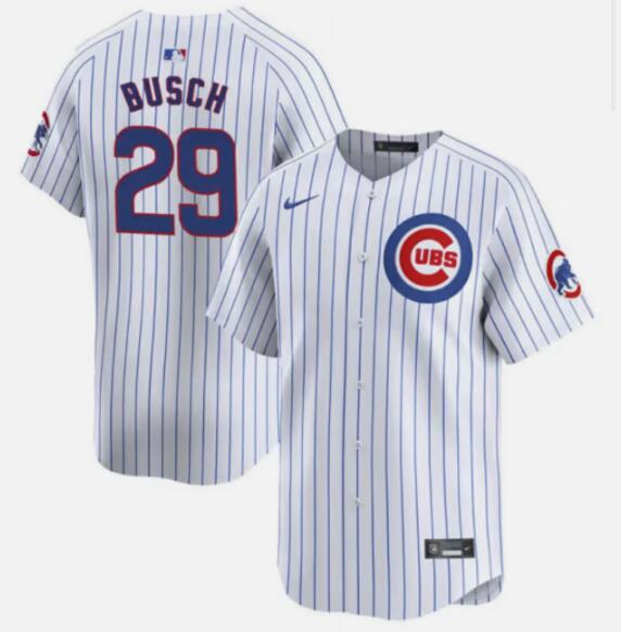 Chicago Cubs Michael Busch #29 Nike Men's White MLB Limited Official Jersey