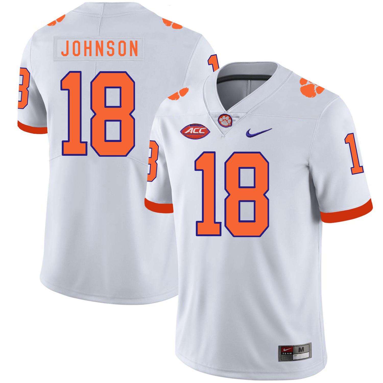 Clemson Tigers 18 Jadar Johnson White Nike College Football Jersey