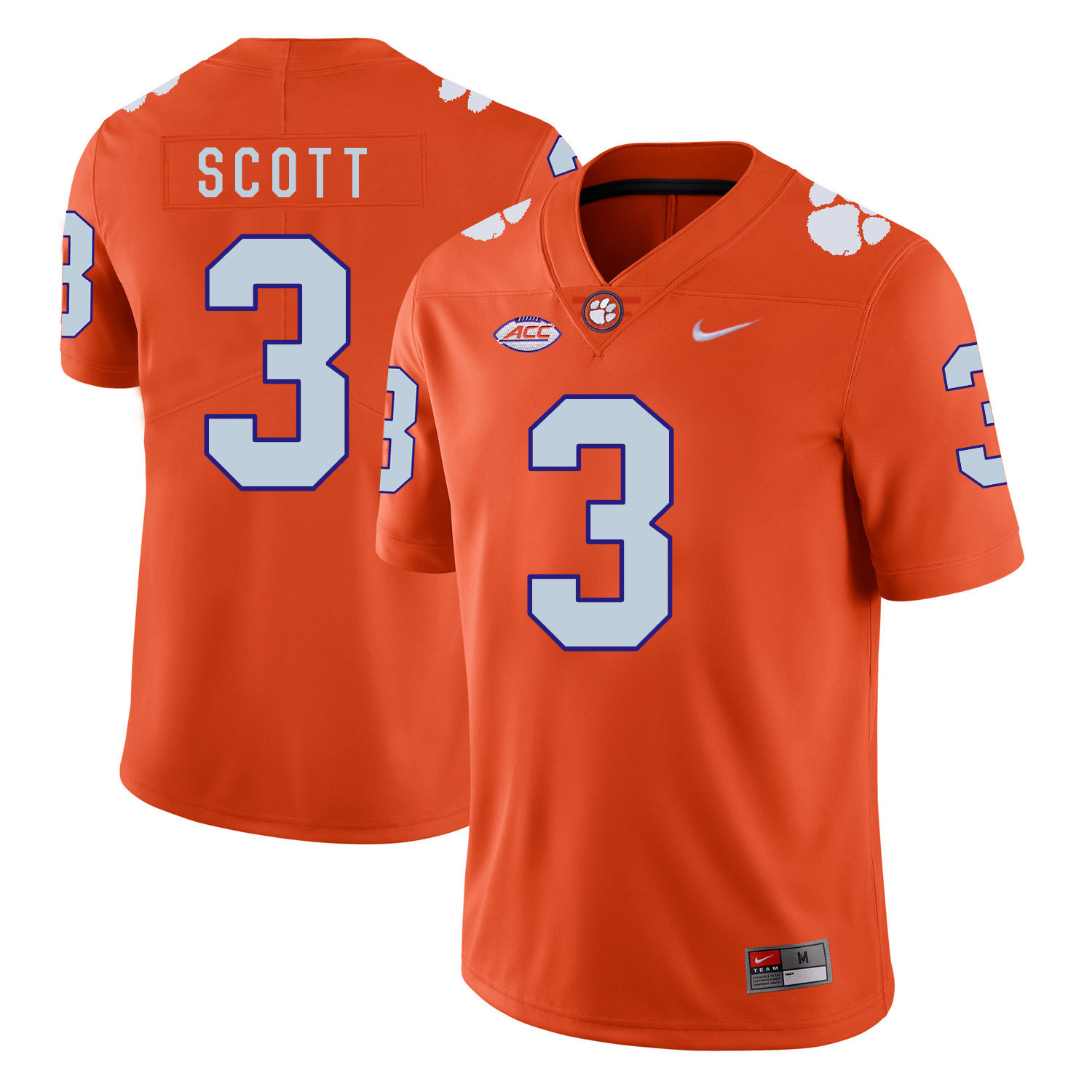 Clemson Tigers 3 Artavis Scott Orange Nike College Football Jersey