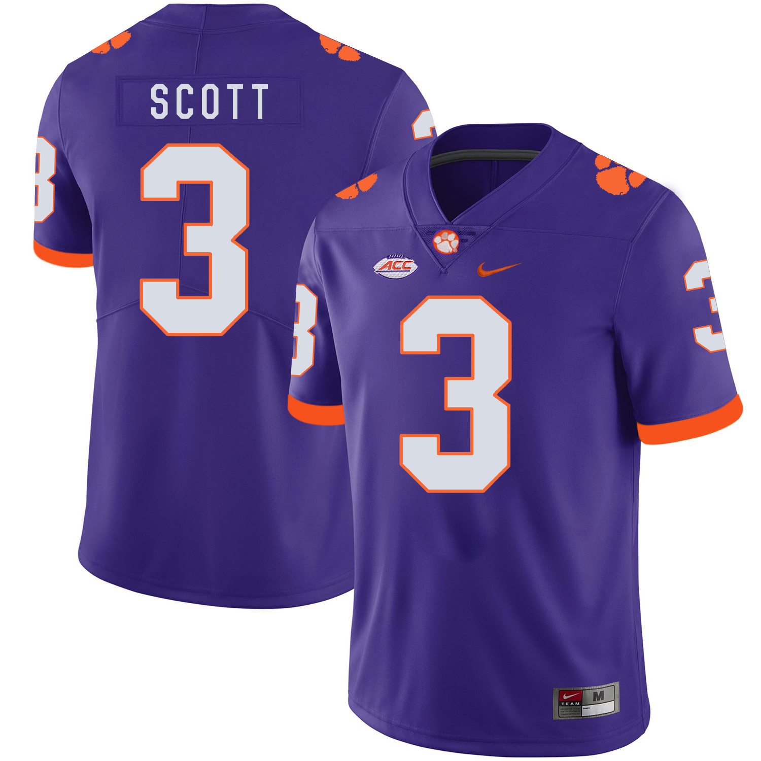 Clemson Tigers 3 Artavis Scott Purple Nike College Football Jersey