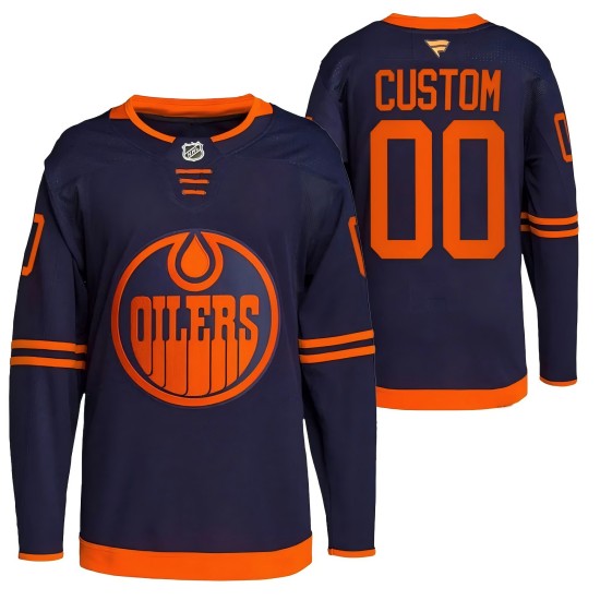 Youth/Women/Men Edmonton Oilers Custom Navy 2024-25 Stitched  Jersey