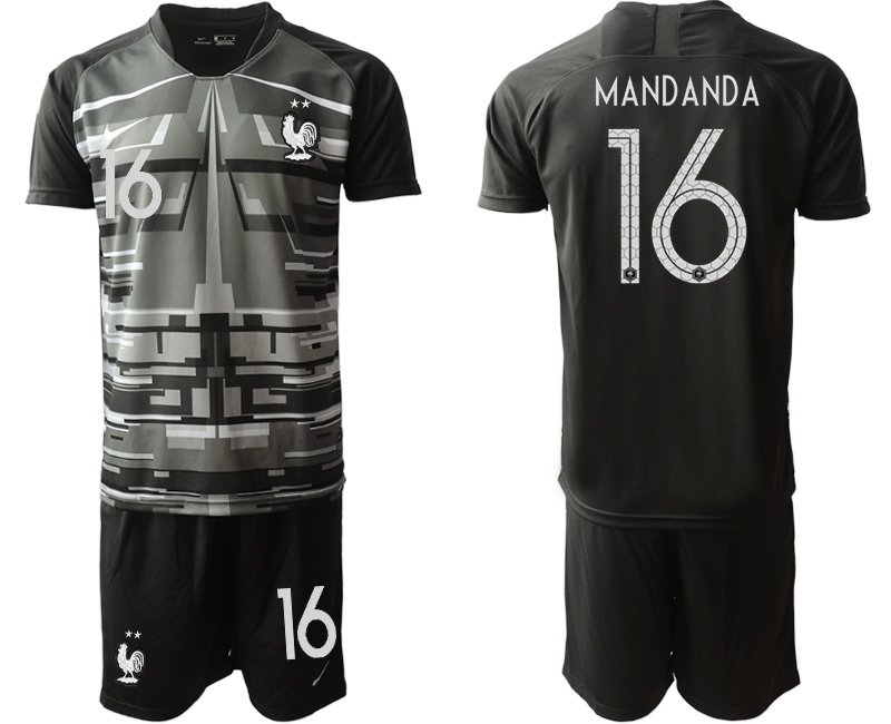 France-16-MANDANDA-Black-Goalkeeper-UEFA-Euro-2020-Soccer-Jersey